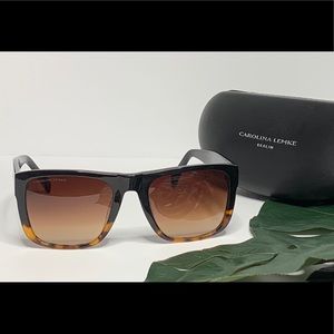 * SOLD** Carolina Lemke Blk/Tort Square Sunglasses